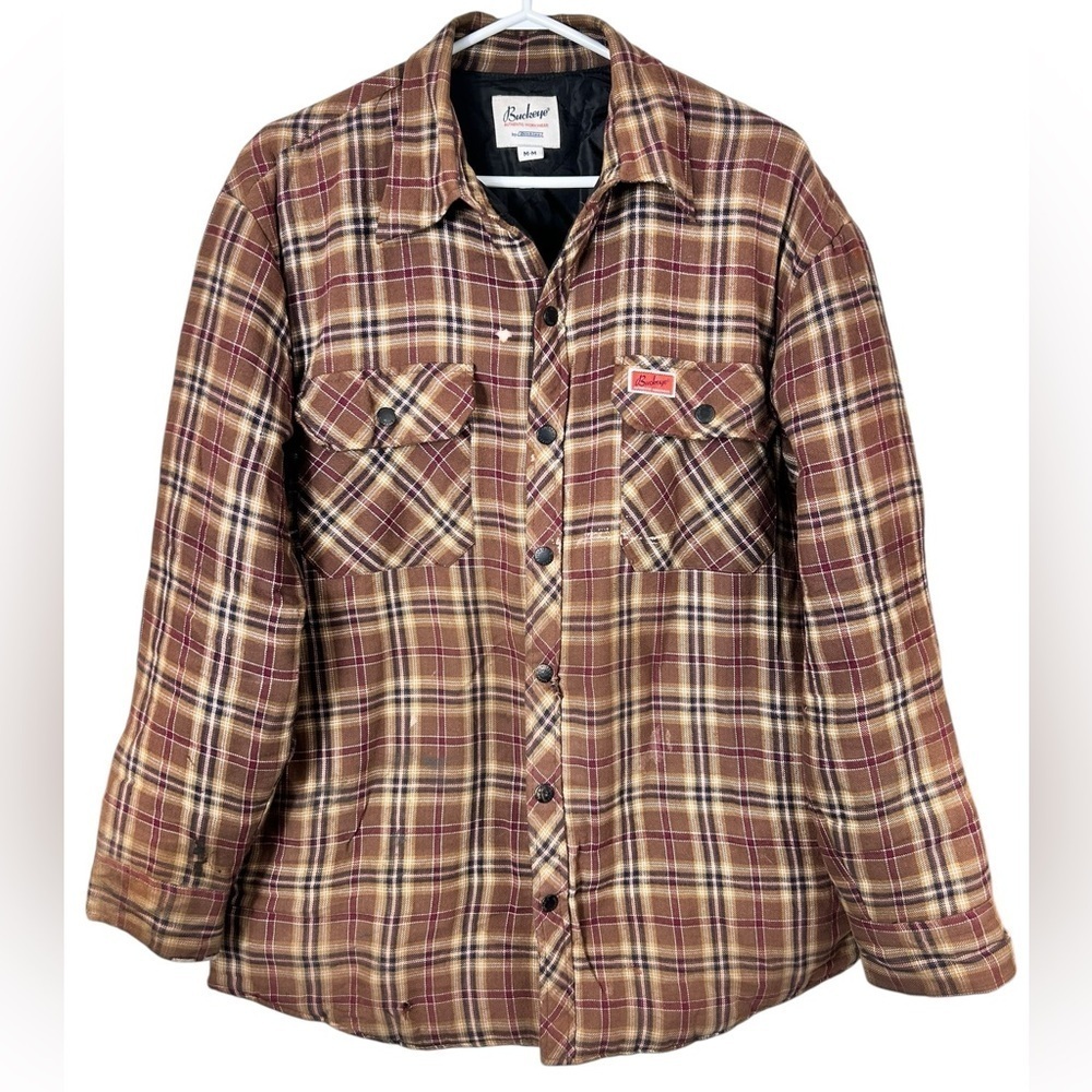 Buckeye by Dickies Vintage Workwear Shirt Jacket, M, Shacket Brown Plaid